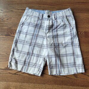 American Eagle Outfitters White Patterned Shorts 32 Waist Longer Length AEO AE